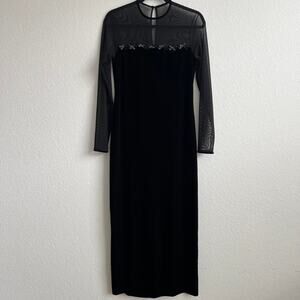 Black velvet maxi dress